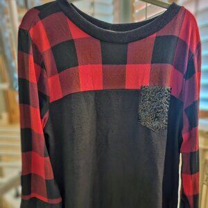 Chic Soul, Soft Plaid with Sparkle Sweater, 2X